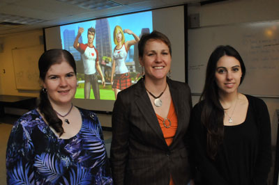 Left to Right: Lauren Mathews '15, Meg Fryling, Ph.D., Shauna Pratico '14