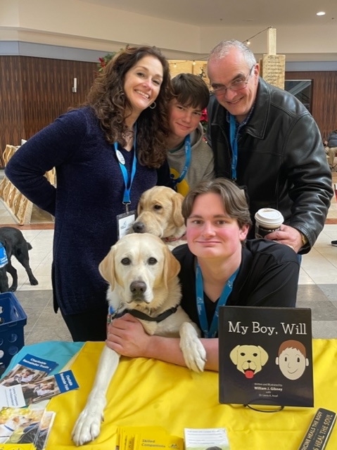Will Gibney, his parents, his dog and the book he wrote and illustrated